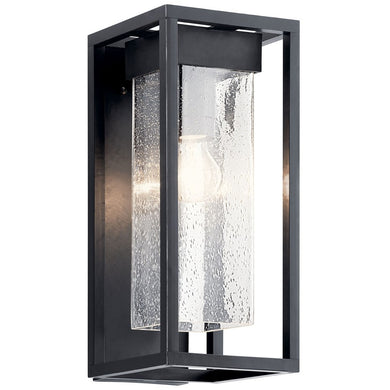 Mercer 1 Light 16 inch Black with Silver Highlights Outdoor Wall, Medium