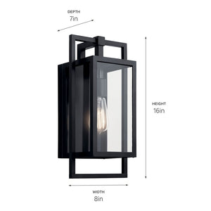 Goson 1 Light 16 inch Black Outdoor Wall Mount, Medium