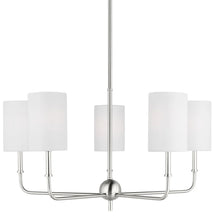 Load image into Gallery viewer, Visual Comfort Foxdale 5 Light 26&quot; Wide Chandelier with Linen Shades (3 color options)