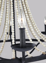 Load image into Gallery viewer, Dark Weathered Zinc / Driftwood Grey Nori 6 Light 33&quot; Wide Chandelier