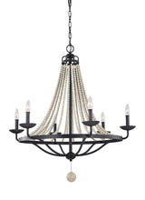 Load image into Gallery viewer, Dark Weathered Zinc / Driftwood Grey Nori 6 Light 33&quot; Wide Chandelier