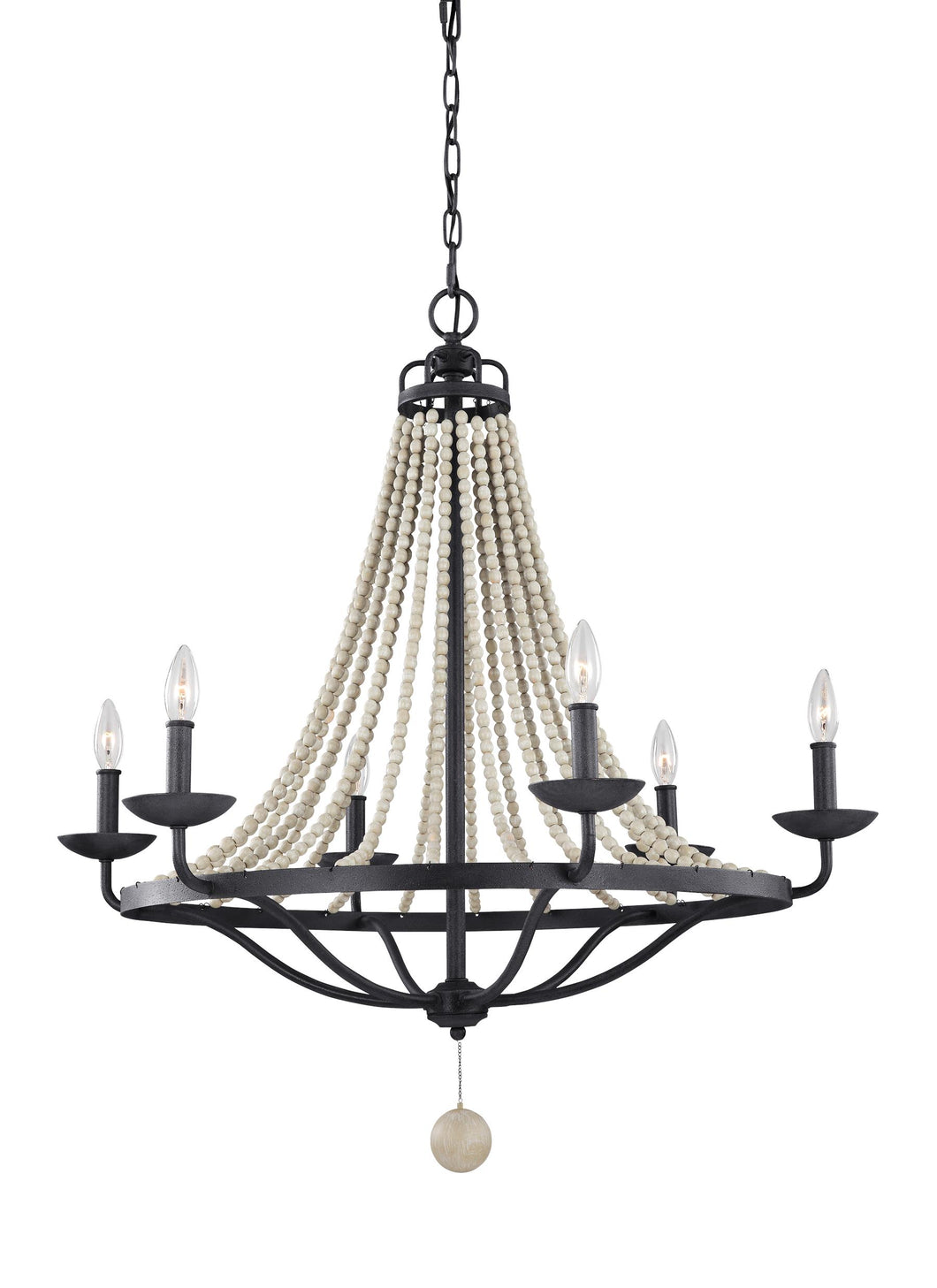 Dark Weathered Zinc / Driftwood Grey Nori 6 Light 33