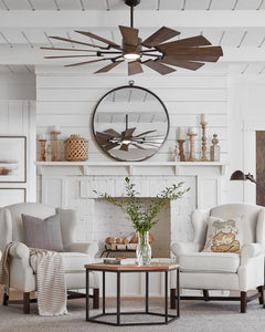 Prairie LED ceiling fan collection (62" or 72" & two color options)